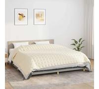 Coperta Ponderata in Microfibra, Imbottitura con Perle di Vetro per Relax Profondo, Coperta ponderata, weighted blanket, Adatta per Camera da Letto e Divano, Crema Chiara, 235x290 cm, 15 kg