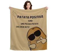 Coperta Positiva Patata Regalo Ispirate per Donne Adolescente "SONO UNA PICCOLA PATATA CHE CREDE IN TE" Idea Regalo per Amica Figlia Motivazione Plaid 150x130 cm (PATATA POSITIVA)