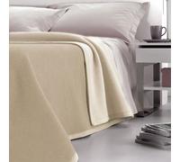 Coperta Pura Lana Matrimoniale Dobleface 450gr Cober Double Beige