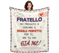 Coperta Regalo Fratello Ho Provato A Cercare Il Regalo Perfetto Per Te Ma Tu Hai Già Me Regalo Idee per Lui Natale Compleanno Divano Ufficio Coperte Plaid Coperta per Sonnellino (FRATELLO-a)