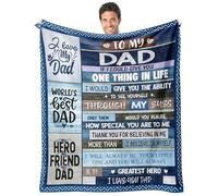 Coperta regalo per papà per la festa del papà da parte della figlia, regalo da parte del figlio - a mio padre eroe amico coperta per divano letto - compleanno per padre da figlio figlia 127 x 152 cm