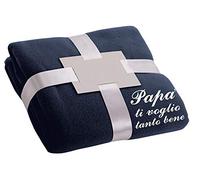 coperta ricamata papà - idea regalo papà - ti voglio tanto bene - in morbido pile