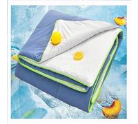 Coperta rinfrescante per L'Estate, Coperta Fredda per Dormire, Coperta Estiva Traspirante per sudori notturni e dormienti Caldi (Blu + Grigio 200 × 230 cm)