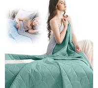 Coperta rinfrescante per sudorazione notturna, coperta fresca in seta per l'estate, leggera e traspirante, in fibra su entrambi i lati, mantiene fresca per divano letto, morbida coperta fredda per