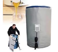 Coperta Riscaldante Per Fusti,Riscaldatore Per Secchio Isolato,Riscaldatore Per Secchio D'Olio Con Termostato Regolabile Da 0-150 °C,Riscaldatore Per Barile In Silicone Impermeabile Grey-200L/55Gal