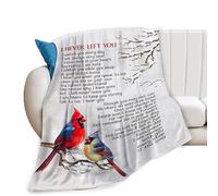 Coperta rossa Cardinal Heaven con motivo cardinale I Never Left You, decorazione per ragazze, ragazzi, amanti dei cardinali, per divano, biancheria da letto, super calda e morbida, in pile di flanella