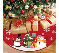 Coperta Rotonda Per Albero Di Natale 88 CM Copri Alberos di Natales Base tappeto per albero- di natale- rosso non tessuto gonne per albero Copri Base per Albero di Natale per decorazioni natalizie