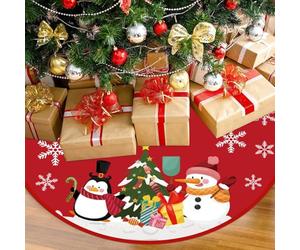 Coperta Rotonda Per Albero Di Natale 88 CM Copri Alberos di Natales Base tappeto per albero- di natale- rosso non tessuto gonne per albero Copri Base per Albero di Natale per decorazioni natalizie