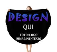 Coperta Rotondo Personalizzata Unisex - Il Tuo Con Testo, Logo O Immagine - Crea Plaid Personalizzate Per Divano Coperta Su Misura Come Regalo Per Anniversario, Natale, Compleanno 350g-60in