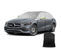 Coperta semi garage compatibile con Mercedes-Benz Classe C 2015 - 2023, protezione dalla neve Mezza copertura auto 6 strati di copertura spessa impermeabile con cinghia antivento