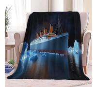 Coperta Singolo Sherpa Fotografare Il Titanic - Coperta Pile - Plaid Divano Super Morbida morbida termica calda spessa, soffice Plaid per divano letto, 180 x 200 cm, Nero