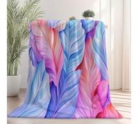 Coperta soffice con texture morbida, Acquerello Fantasia Texture Foglie Design, extra calda per l'inverno, ideale come coperta per divano e copriletto, buon regalo per le donne (Rosa, 220×270 cm)