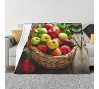 Coperta stampata con frutti gialli, verdi e rossi in un cesto, per tutte le stagioni, super morbida e accogliente, coperta in flanella calda per divano e letto