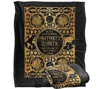 Coperta super morbida al tatto con animali fantastici e i segreti di Silente, 152 x 127 cm