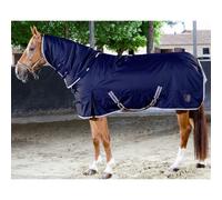 COPERTA TATTINI DA PADDOCK COLLO ALTO STACCABILE 145 CM COLORE BLU