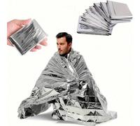 Coperta termica da emergenza per esterni, coperta di sopravvivenza impermeabile, antivento e antifumo, che trattiene il calore corporeo, resistente agli strappi, leggera e pieghevole, adatta per campe