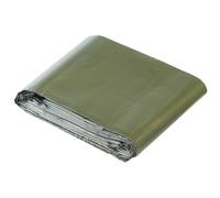 Coperta Termica MFH Emergency Blanket Silver/OD Green 132 x 213 cm