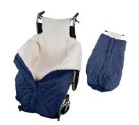 Coperta Termica per Sedia a Rotelle Anziani e Adulti - Impermeabile e Antivento, Taglia Universale 65x120cm, Interno in Pile Morbido, Cinghie di Sicurezza e Pratico Rotolamento per Inverno Freddo