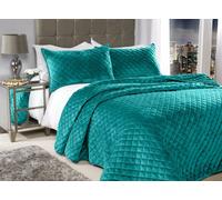 Coperta Trapuntata In Velluto Morbido Con Ricamo + 2 Federe