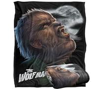 Coperta Universal Monsters a forma di testa di lupo mannaro, super morbida al tatto, 152 x 127 cm