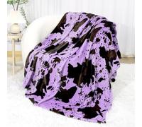 Coperta viola per letto, divano, regalo viola per mamma, moglie, nonna, donne, coperte e copriletto in pile morbido per donne, decorazione accogliente per la casa Roma, 127 x 152,4 cm