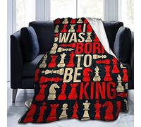 Copertas Gioco Di Scacchi: Sono Nato Per Essere Re Coperta In Pile Di Flanella Leggera Per Soggiorno Camera Da Letto Divano Divano Caldo E Accogliente 200X150Cm