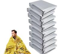 Coperte di emergenza in Mylar, coperta termica di emergenza, 8 pezzi, coperta termica di sopravvivenza, coperta spaziale, coperta in lamina d'argento, kit di sopravvivenza coperta da campeggio,
