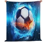 Coperte Football Flames Dynamic per letto, divano, viaggio 220 x 240 cm coperta per adulti e bambini Coperta Leggera Blu Arancione
