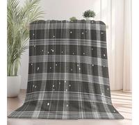 Coperte Geometria a pois a griglia per letto, divano, viaggio 220 x 240 cm coperta per adulti e bambini Coperta Leggera Grigio scuro