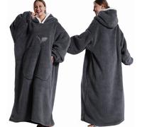 Coperte indossabili extra lunghe Coperta invernale con cappuccio in flanella con maniche lunghe Uomo Donna Coperta TV per adulti accogliente e morbida FH144 Cloth Length 140cm
