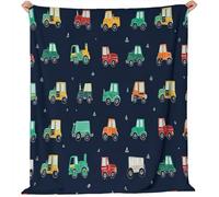 Coperte Modello di veicolo da costruzione dei cartoni Flanella Coperta Blu navy Tutte le Stagioni per Divano, Soggiorno, Camera da Letto Idee regalo per Natale e la Festa 150 x 200 cm