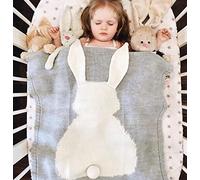 Coperte per bambini a maglia con simpatico coniglio, coperta per neonati, biancheria da letto, telo da bagno, tappetino da gioco