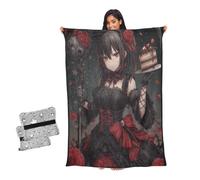 Coperte per divani e divani, morbide coperte anime con triste mietitrice rosa, per ragazze adolescenti, regali per ufficio, per uomini e donne