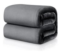 Coperte per divano in flanella, coperte leggere Coperte per letto reversibili in microfibra extra morbida, coperta per animali domestici (grigio scuro, 130×150 cm)