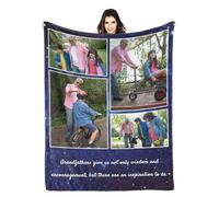 Coperte personalizzate per papà nonno, Coperta personalizzata con collage di immagini di parole, Regali di compleanno personalizzati, Regali per papà migliori di sempre dalla del figlio della figlia