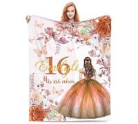 Coperte personalizzate per ragazze di 16 anni, coperte personalizzate con nome e numero per 16° compleanno, dolci regali per ragazze, figlia, bestie, sorella, decorazioni per feste di 16° compleanno