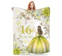 Coperte personalizzate per ragazze di 16 anni, coperte personalizzate con nome e numero per 16° compleanno, dolci regali per ragazze, figlia, bestie, sorella, decorazioni per feste di 16° compleanno