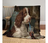 Coperte Plaid in pile di flanella,Animali interessanti Cane che beve cola, morbide coperte morbides e morbide, coperta per divano in microfibra leggera e accogliente, 220 x 240cm, Marrone scuro