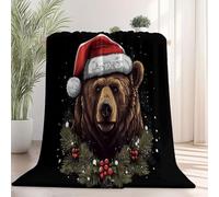 Coperte Rami di pino bruno di Natale e bacche rosse Flanella Coperta Marrone Rosso Tutte le Stagioni per Divano, Soggiorno, Camera da Letto Idee regalo per Natale e la Festa 220 x 260 cm