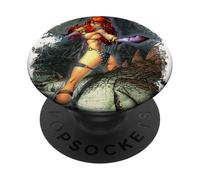 Copertina a fumetti rossa di Sonja Marc Silvestri She-Devil Woman Warrior PopSockets PopGrip Adesivo