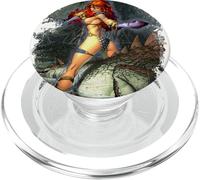 Copertina a fumetti rossa di Sonja Marc Silvestri She-Devil Woman Warrior PopSockets PopGrip per MagSafe