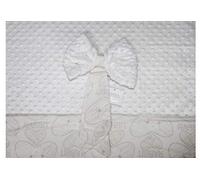 #Copertina Culla NG-4741 Pile Bubble Double Face Con Fiocco -Bianco