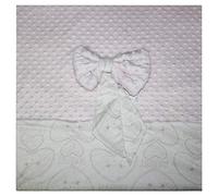 #Copertina Culla NG-4741 Pile Bubble Double Face Con Fiocco -Rosa