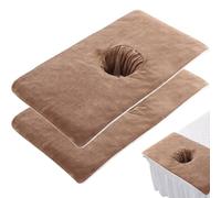 Copertina da tavolo da massaggio 2 pezzi con foro del viso 16x31.5 pollici in microfibra massaggio copertura comoda e amica della pelle fogli da tavolo assorbenti per l'acqua per salone di bellezza