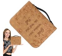 Copertina del libro della Bibbia - Custodia portatile in pelle PU Borsa protettiva resistente all'acqua con manico per libri | Custodia portaoggetti con cerniera per scritture Guide di studio Giorno