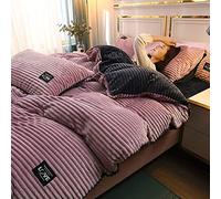 Copertina del piumone Trapunta Strisce e 2 Rughe di Cotone Spazzolato a Letto- ipoallergenico Grigio Naturale Nera Regina Doppia (Colore: Dimensione f: re) (Centina)