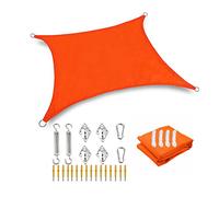 Copertina di parafuga per la Vela Sun Shade Sala Impermeabile, Giardino Arancione Arancione tesola da da Sole rettangolo 98% a Blocco UV Schermo di Sole con Kit di Fissaggio di Corda per Il Patio