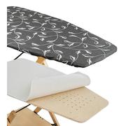 Copertina e Mollettone per Asse da Stiro, Compatibile con Foppapedretti,Colore Argento/Grigio, Copriasse da stiro,Copertura asse da stiro con elastico ,Tessuto 100% Cotone, 115 x 63 cm, Made in Italy