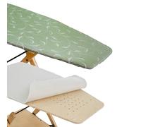 Copertina e Mollettone per Asse da Stiro, Compatibile con Foppapedretti,Colore Argento/Verde, Copriasse da stiro,Copertura asse da stiro con elastico ,Tessuto 100% Cotone, 115 x 63 cm, Made in Italy