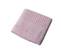 copertina in maglia lavorata, per lettino, misura cm 110x150 rosa